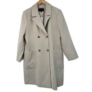 Banana Republic Womens Oyster Pearl Classic Coat XL NWT Double Breast 8004